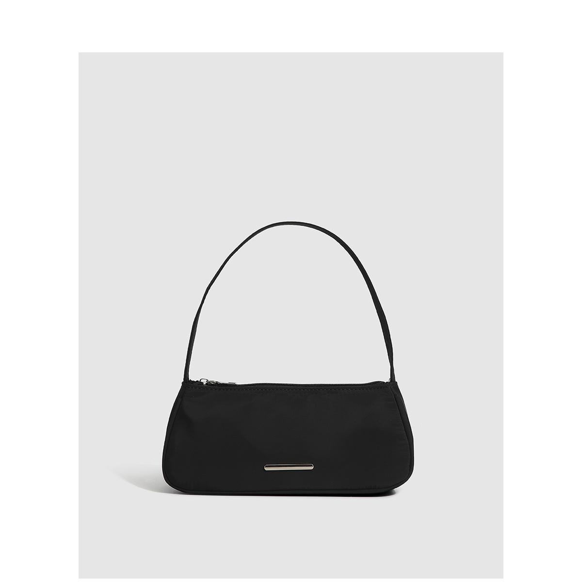 

New Solid Color Small Nyl Bags Fashi Youth Women Purses Handbag Underarm Bag Versatile Commute Portable One Shoulder Bags чёрный