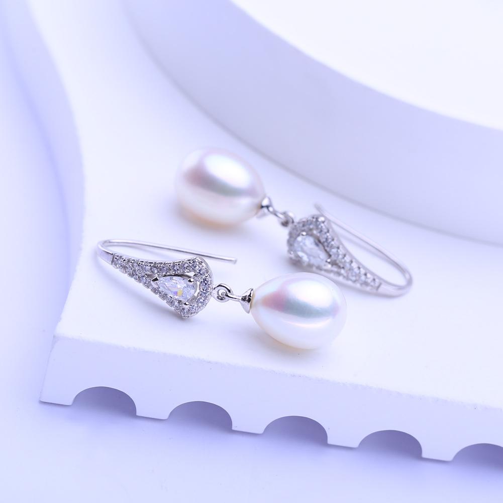 FEEYOO Natural Freshwater Pearl Earrings For Women Fashion Cultured Pearls Long Drop Earrings Birthday Gift