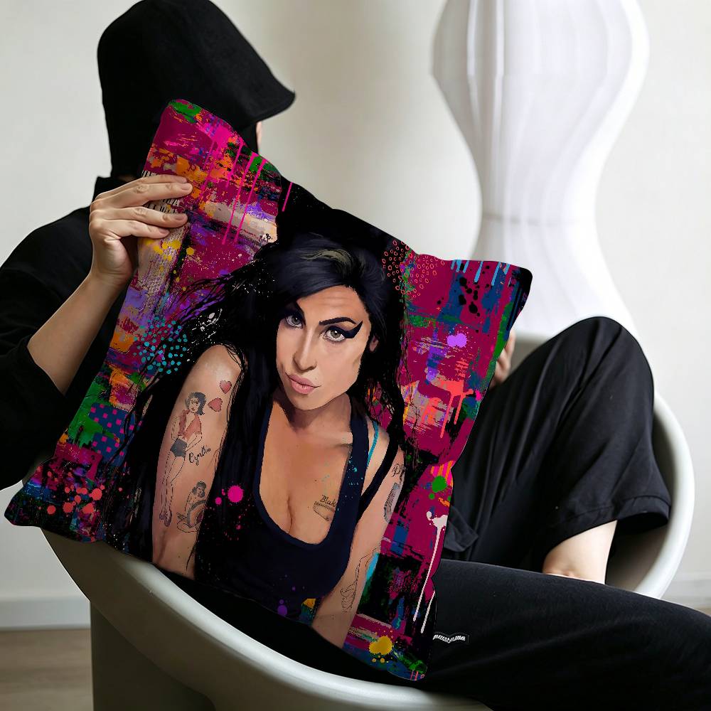 Singer AAmy WWinehouse Pillow Cover for Bedroom Room and Living Room Sofa Decorative Cushion Cover