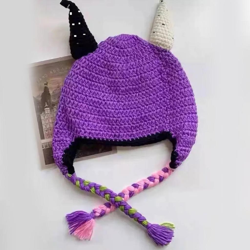 Cute And Funny Hat, Handmade Knitted Ear ,  And Winter Warm Woolen Hat, Men's And Women's Cartoon Parent-child Korean Version Hat