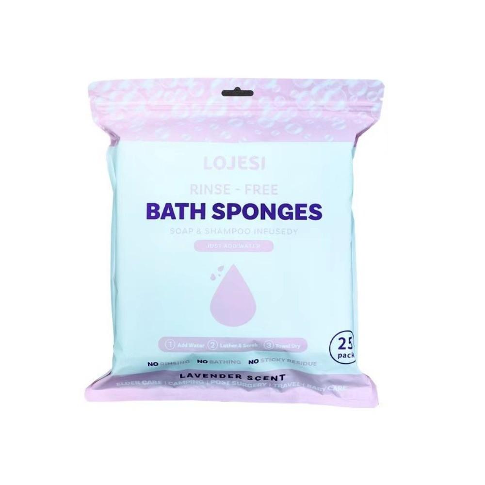 25 Pieces Soap Shampoo Infusedy No Rinse Bathing Wipes 20x20cm Foaming Towels Shower
