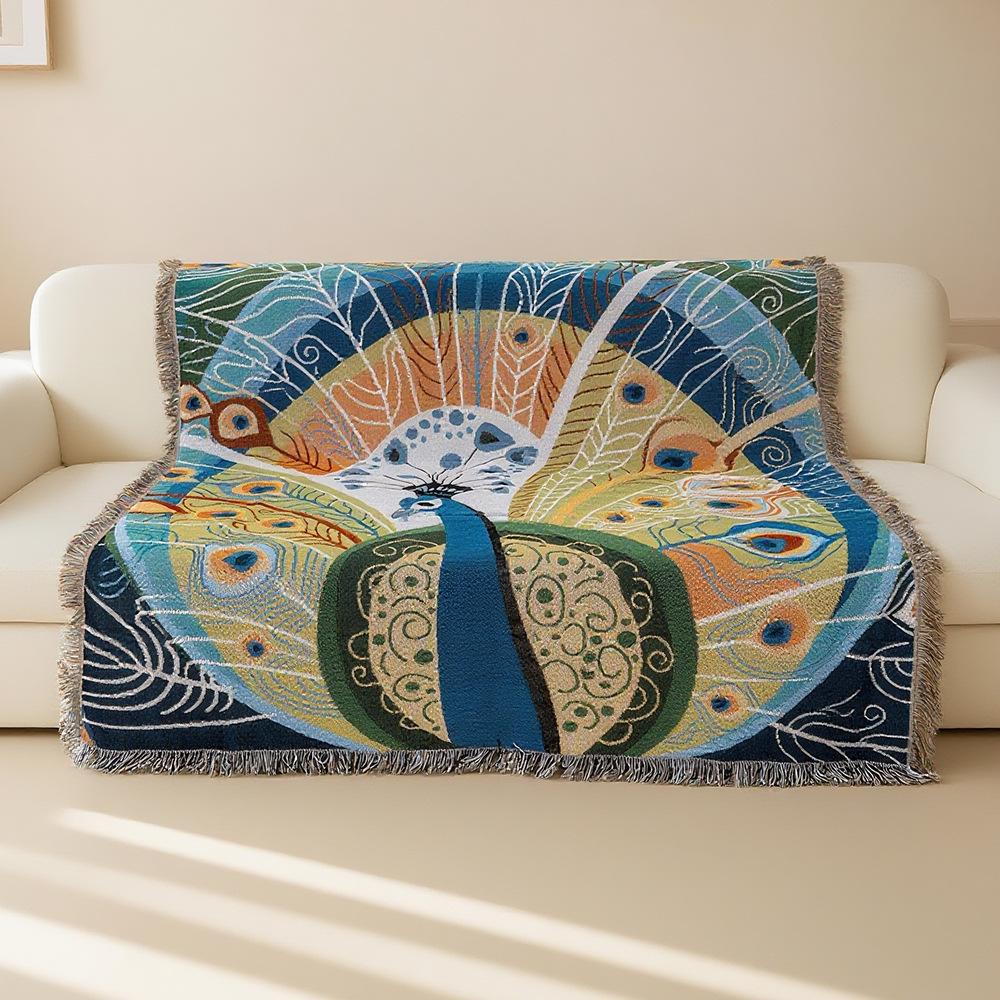 Jacquard Tapestry Picnic Blanket for Outdoor Camping Doubles as Living Room Sofa Throw or Office Nap Layer with Style