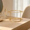Metal Display Stand with Round Base Golden Crown Holder Compact