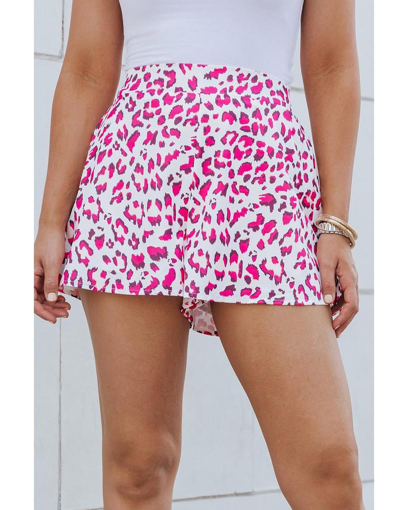 Azura Exchange Leopard Print Flutter Shorts