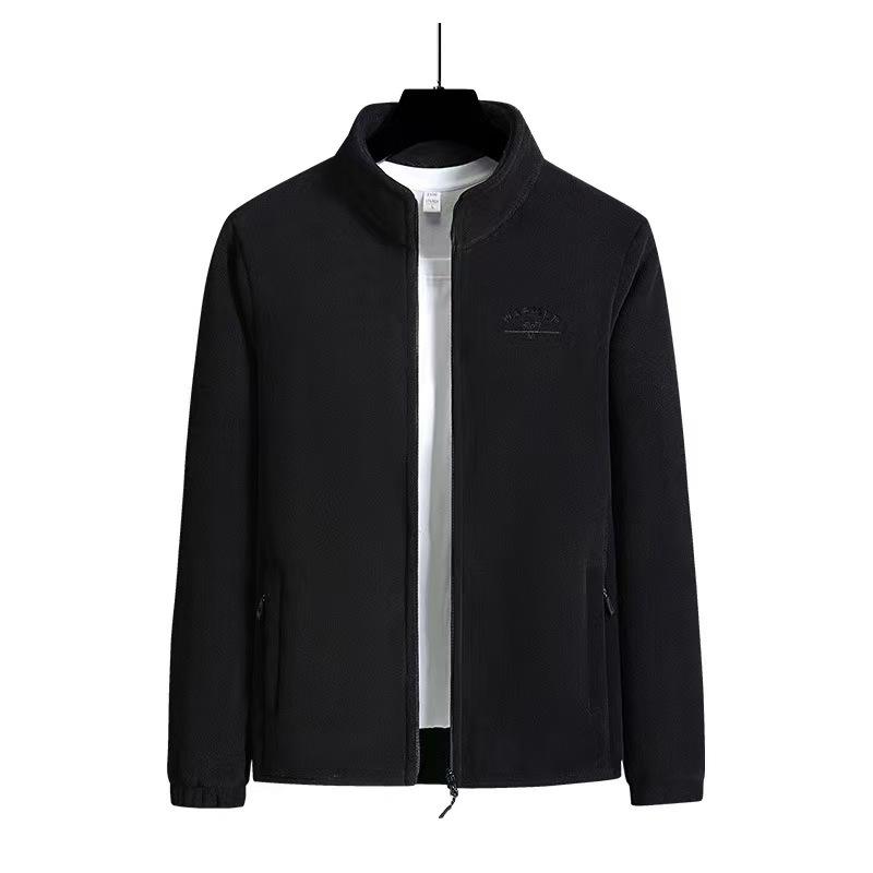 

Women s Wool Liner Coat Winter Loose-Fit Full Sleeve Polar Fleece Zipper Letter Print Thickened Coat Cardigan Sporty Jacket L чорний