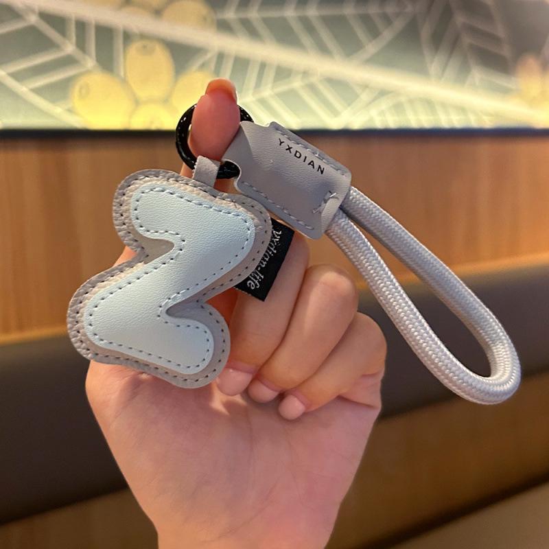 Customizable Leather Letter Keychain Pendant for Girls and Couples