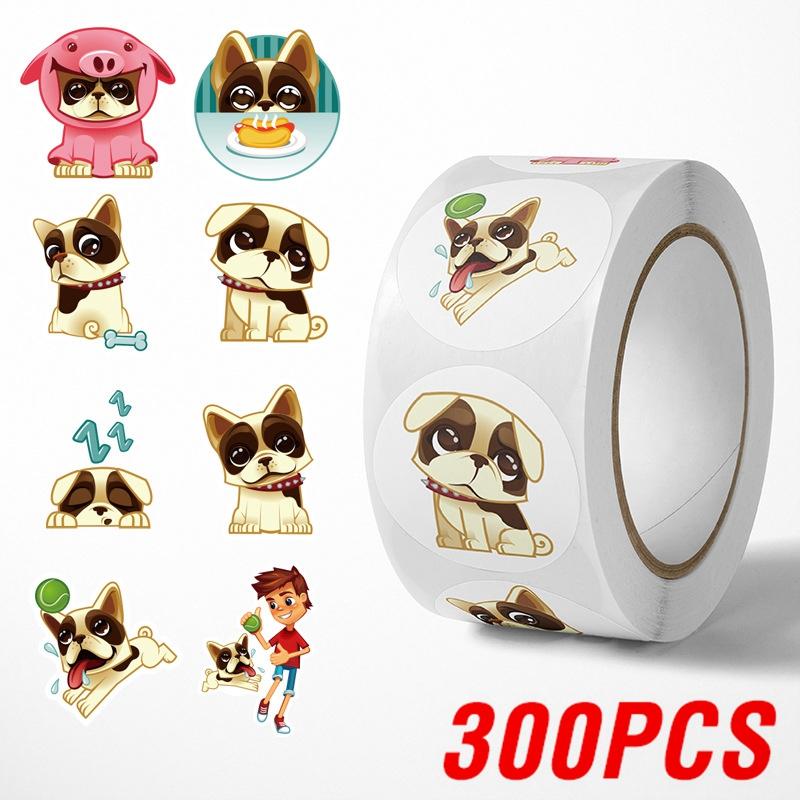 100-500pcs Reward Sticker Cartoon Dog Pattern Encouragement Stickers For Students Teachers Cute Animals Stationery Stickers