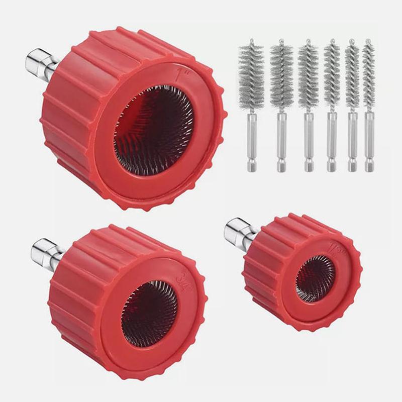 Copper Pipe Cleaner Set For Power Drill, Tube Cleaning Brush, Cleans Copper Pipes Tubes And Fittings For Soldering