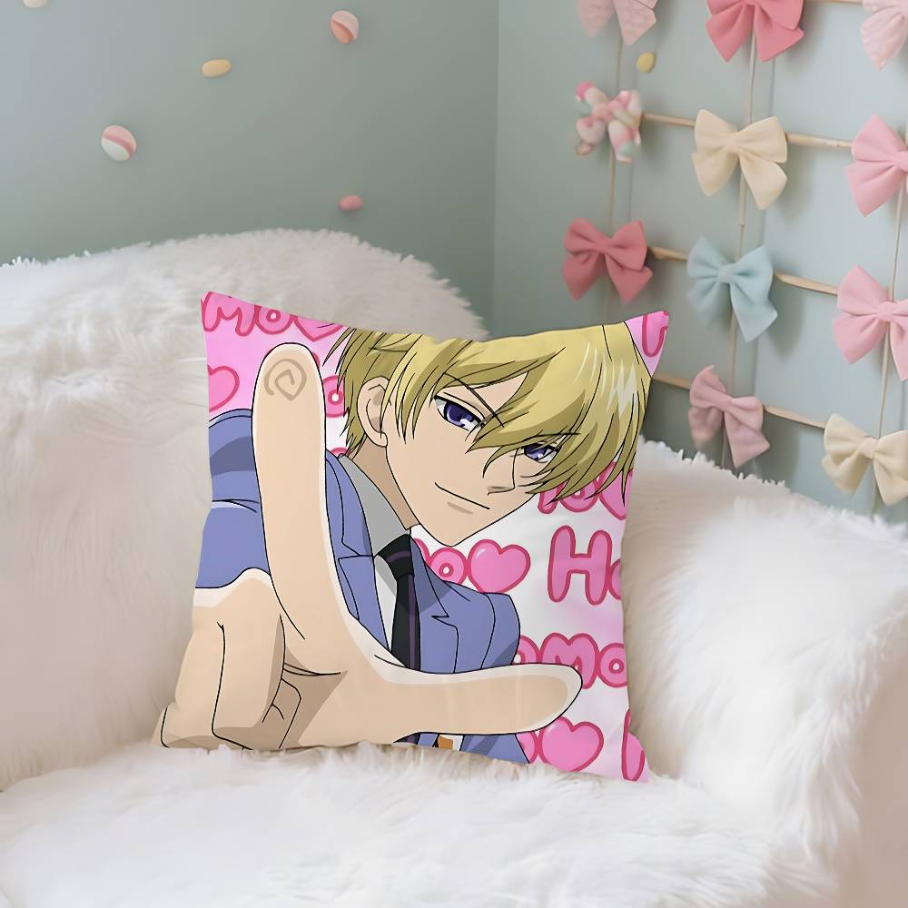 

Ouran High School Host Club Case Plush Fabric Soft Pillowcase Double Sided Print Cushion Cover Household Gifts 40x40CM(16x16in)