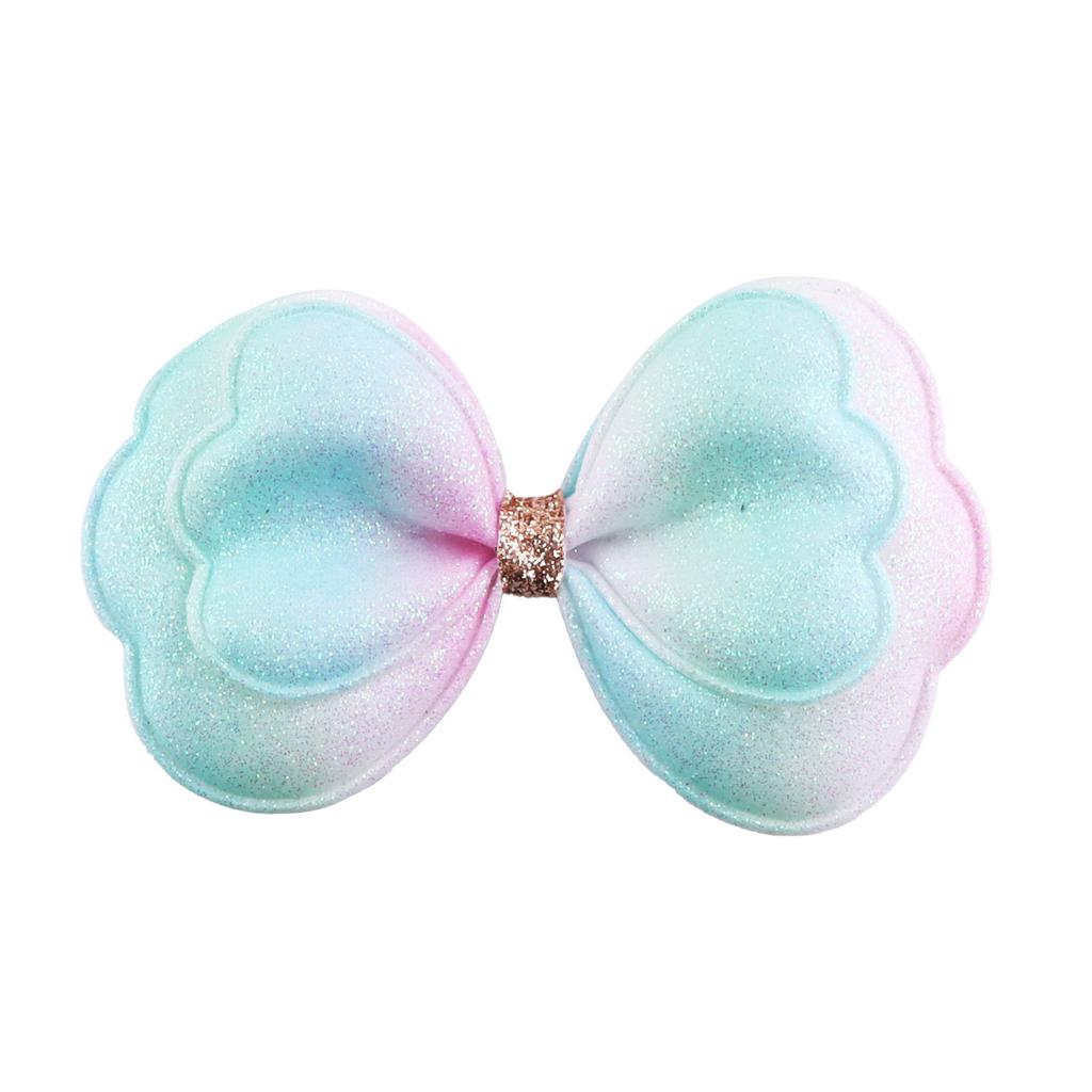 Clipsuri de păr cu fundițe drăguțe pentru fete, fundițe cu sclipici, clipsuri colorate, fundițe din material curcubeu, ornamente pentru meșteșuguri DIY, ac de păr, accesorii de păr