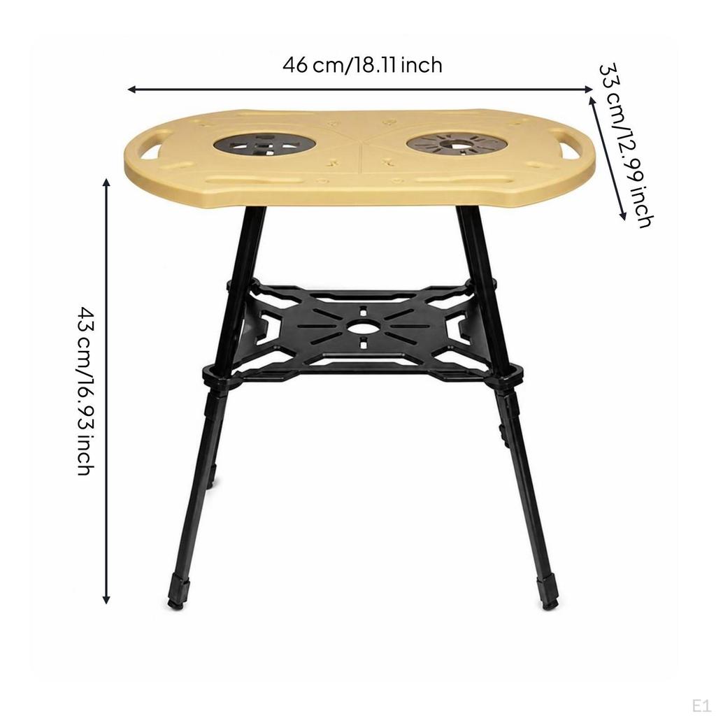 Portable Camping Table with Storage Bag Compact Picnic Shelf
