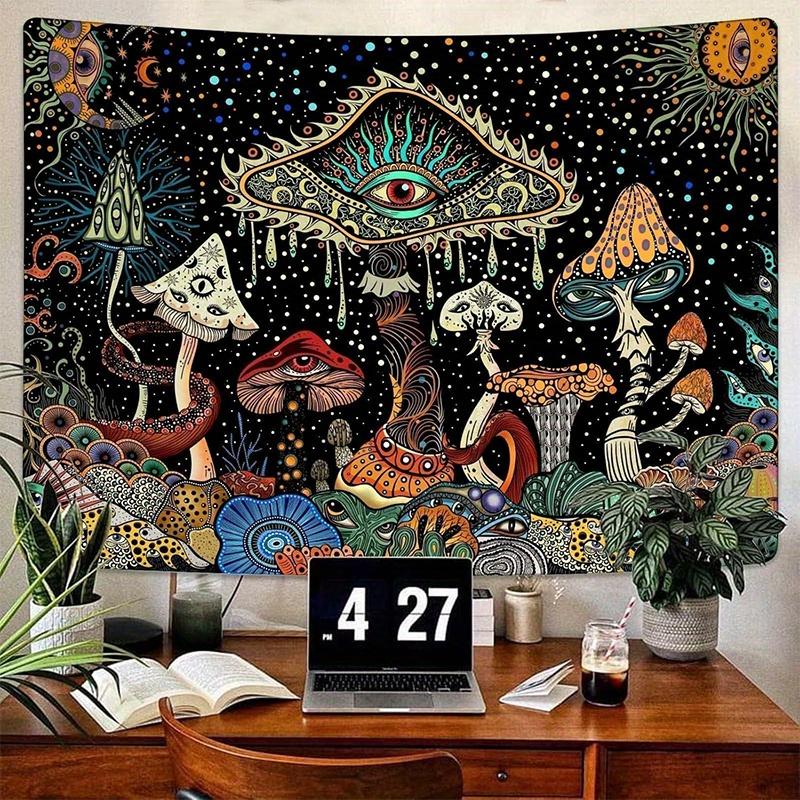 Eye  Mushroom Tapestry Background Cloth Hanging Cloth Bedroom Bedside Decorative Wall Cloth Rental Dormitory Tapestry
