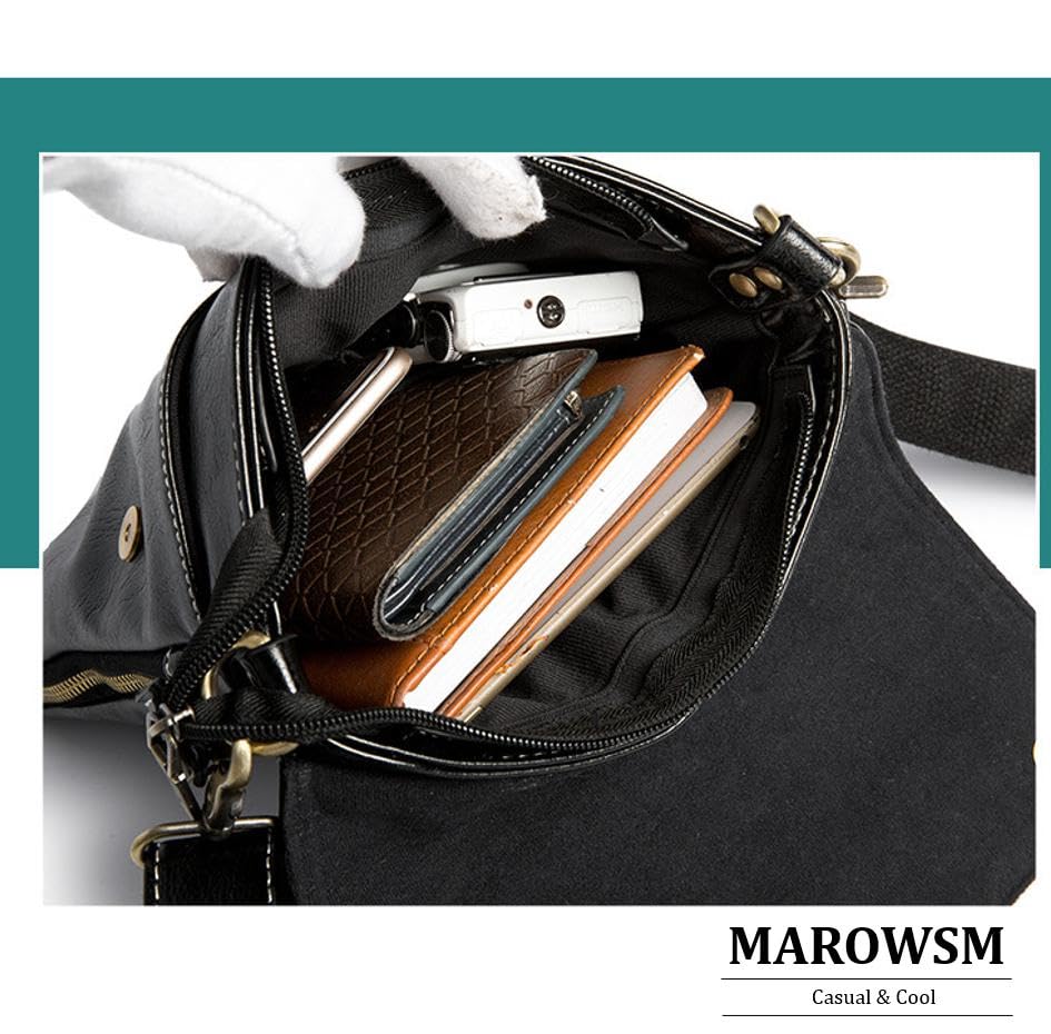 small shoulder bag for black [MaRowsm] Artisan-crafted men,