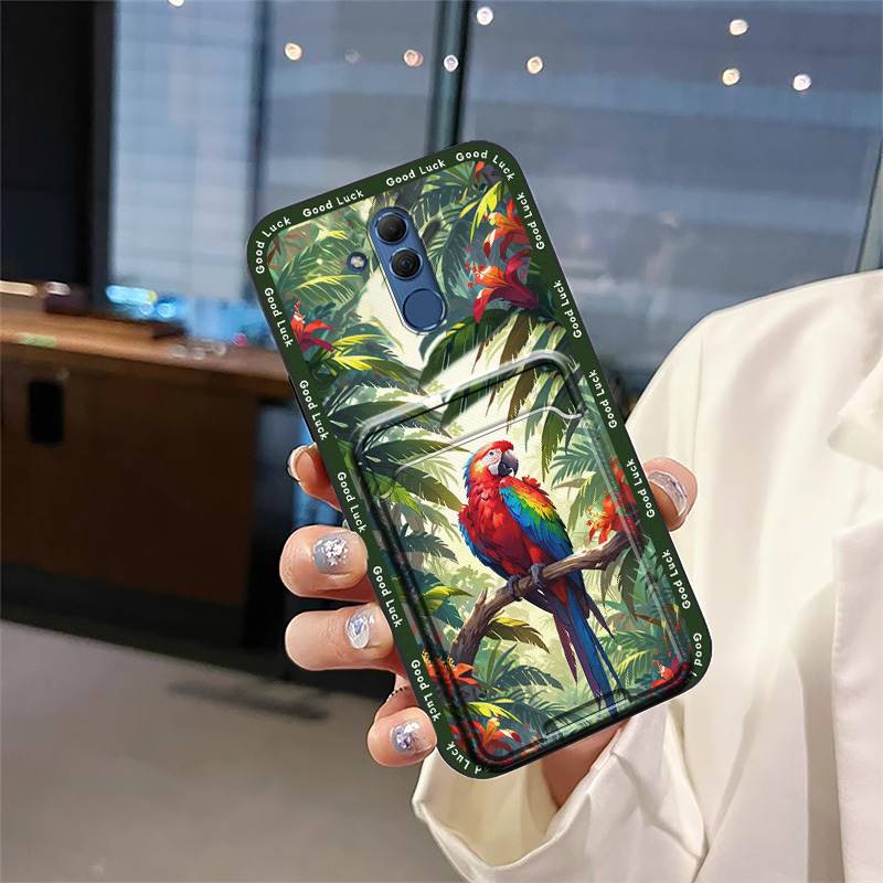 Cartoon Soft Case Phone Case For Huawei Mate 20 Lite Back Cover Protective Card Slot Silicone Shockproof Anti-dust TPU
