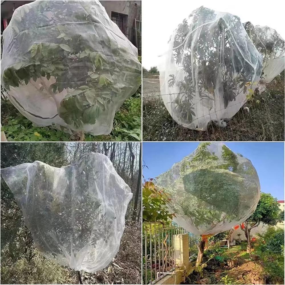 Sacchi di copertura per piante con coulisse, reti da giardino in rete, reti riutilizzabili per insetti e frutta, attrezzi da giardino