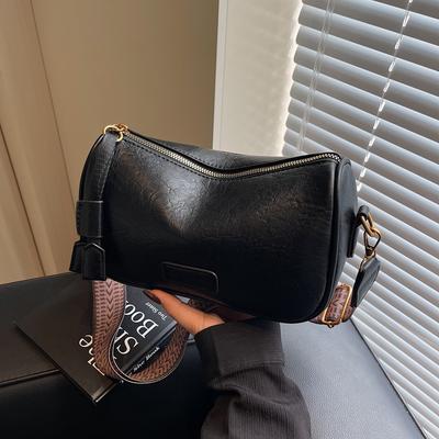 Retro kleine quadratische Tasche, Damen einfarbige Textur, Schulterkissen-Tasche, leichter Luxus und einfach, Umhängetasche.