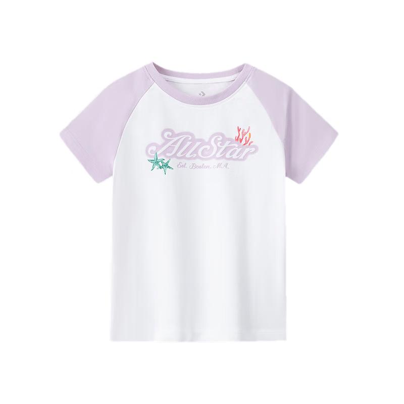 Converse Girl s Raglan Short Sleeve T-Shirt L