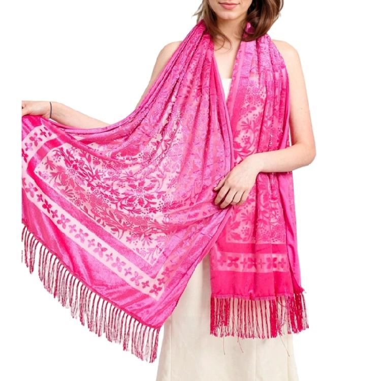 Sophisticated Velvet Shawl Scarf for Women Evening Dress Cover Up Shoulder Wrap Wedding Guest Fringed Scarf
