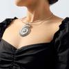 Women European Fashion Exaggerated Conch Pendant Choker Retro Ocean Style 3D Pattern Geometric Necklace