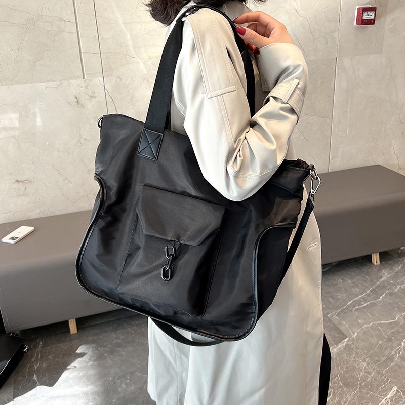 Nylon large-capacity bag women's 2025 new texture versatile student tote bag trendy simple shoulder oblique span bag