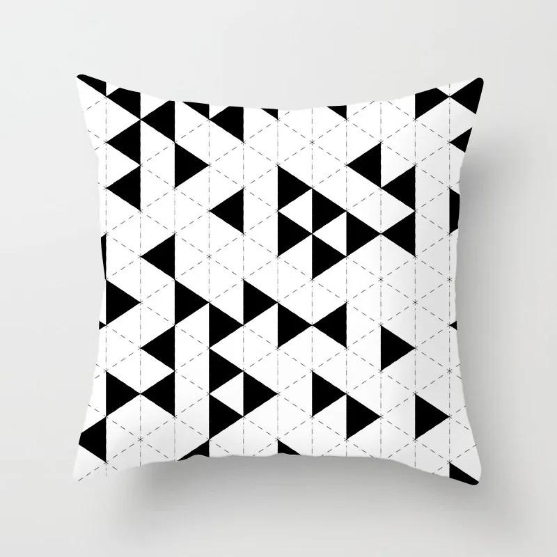 Black and White Simple Decorative Pillowcase Living Room Office Home Pillowcase Car Ornaments