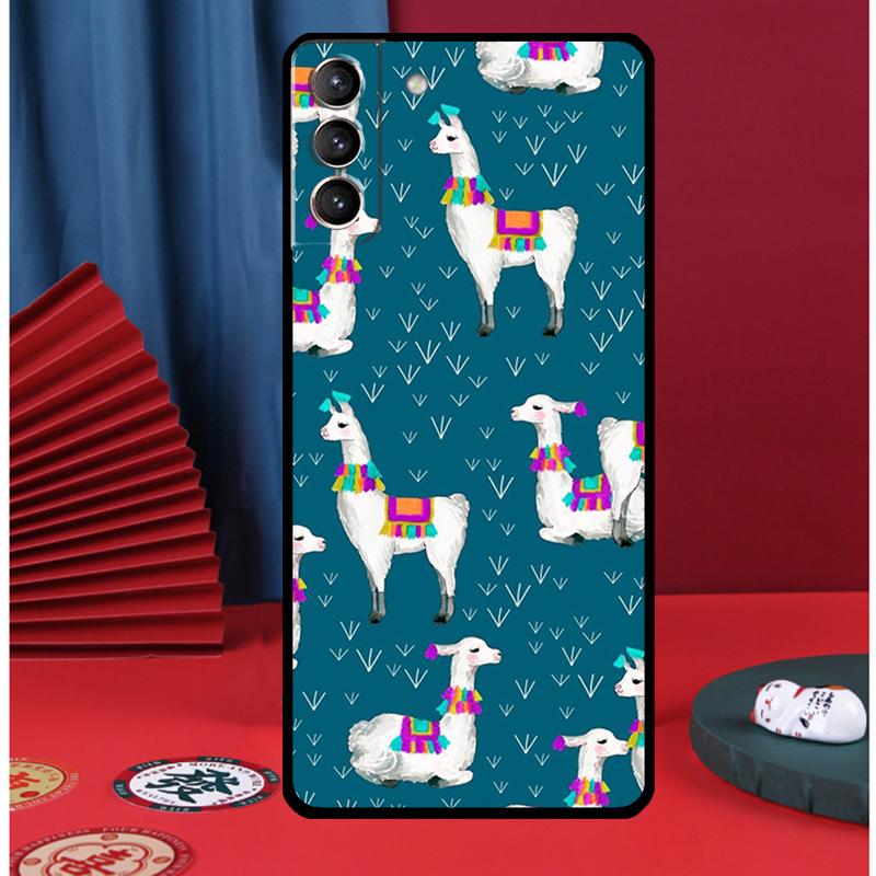 Cartoon Alpaca Llama Phone Case For Samsung Galaxy S25 Ultra S9 S10 S20 S21 S22 Plus S23 FE S24 Ultra Back Cover