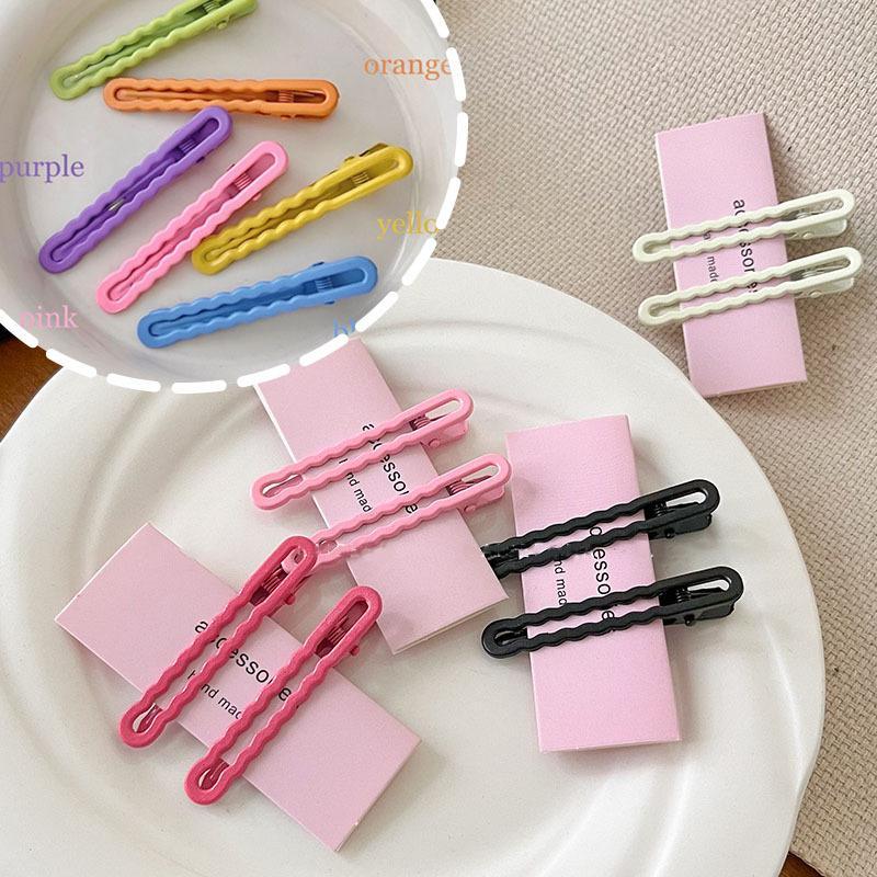 10Pcs Colorful Nonslip Hair Clips Matte Wavy Design Hairclip Styling Accessories Cute Barrettes Headwearfor Daily Makeup Travel