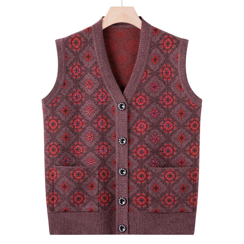 Women's Loose Knit Vest Cardigan for Mid-Aged & Elderly