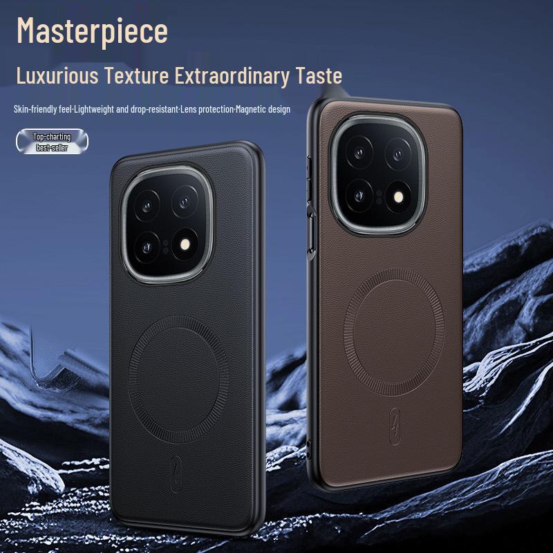 iQOO 15 Premium Leather Protective Case with Magnetic Wireless Charging Compatibility