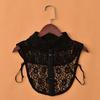 Women Lace Fake White Black Shirt Botton Collar Detachable Blouse Accessory