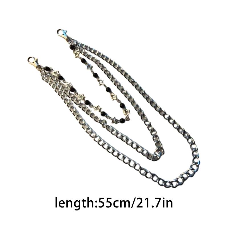 Elegante Hohlstern-Taillenkette Jeans-Taillenanhänger Mehrschichtiger Schlüsselanhänger Kleid Jeans Dekoration Legierungsmaterial für den täglichen Gebrauch