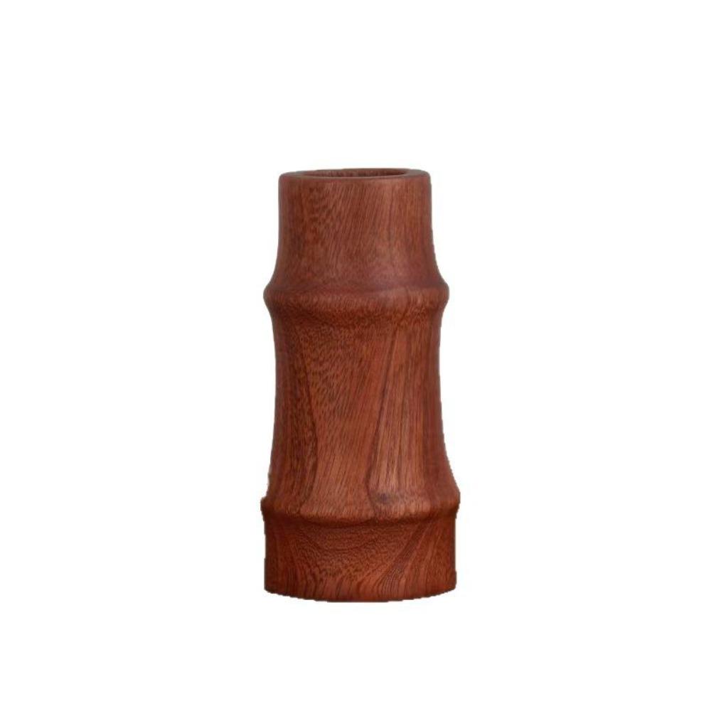 Minimalist Wood Dried Flowers Vase Vintage Style Elegant Solid Wood Pot Small Planter Desk Decoration