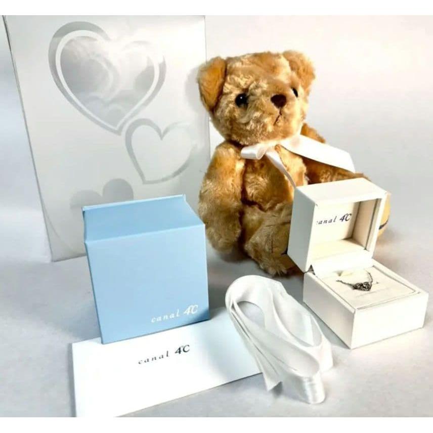 Good condition canal 4C music box teddy bear & ring box set