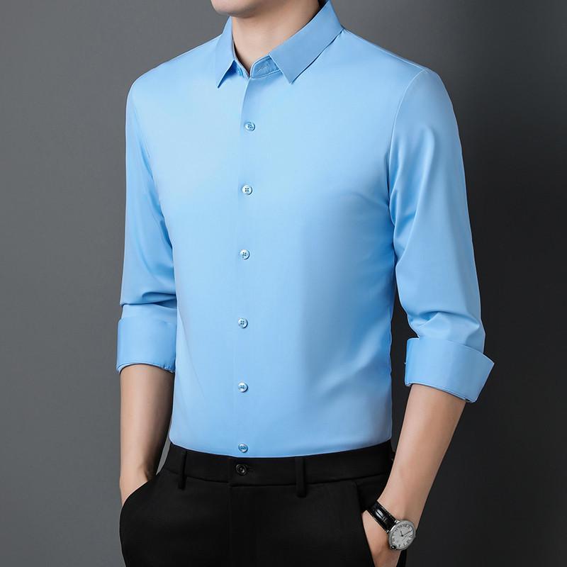 Unberührtes Hemd, Herren, Plüsch, Neue Herbst- und Winterstile, Business Casual Herrenbekleidung, Unifarbe, Dickes warmes Langarmhemd, Herrenhemd