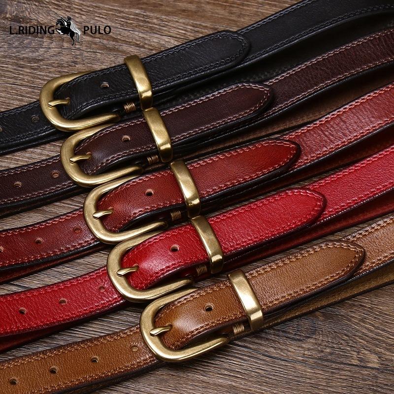 Belt Women Decorative Genuine Leather Belt Women Pin Buckle Pure Cowhide Retro Korean Style Fashion All-match