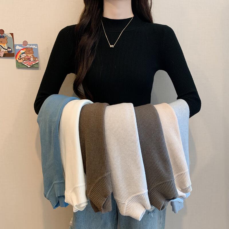 

Женский вязаный базовый свитер с полуворотником One Size (80-125 jin)