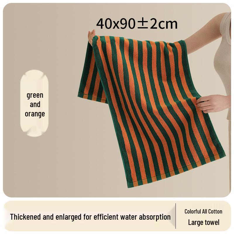 Extra Large Soft, Absorbent Stripe Towel – Pure Cotton, Skin-Friendly for Face Washing 40x90cm