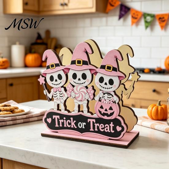 Festive Tissue Paper Organizer Halloween Wooden Napkin Holder, Cute Pastel Pumpkin Ghost Black Cat Tabletop Dispenser, Table Decor Waterproof