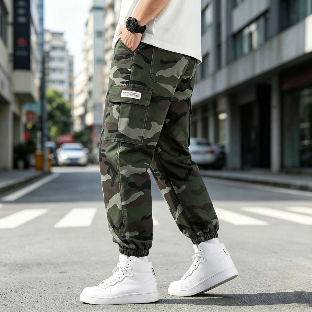 Men's Cargo Pants with Multiple Pockets Joggers Casual Athletic Tapered Sweatpants