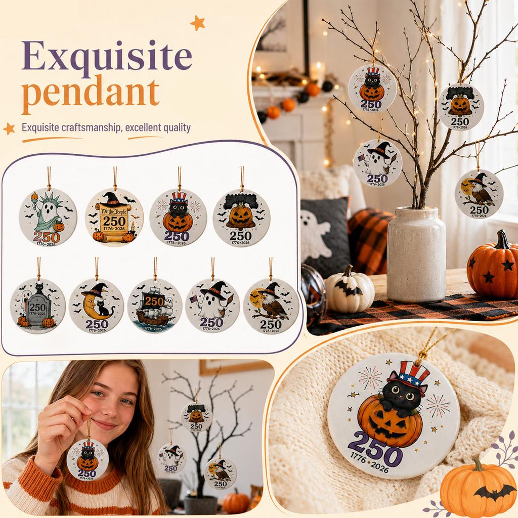 Halloween Acrylic Ornaments - 2D Flat Hanging Decor for Home, Party and Holiday Decorations