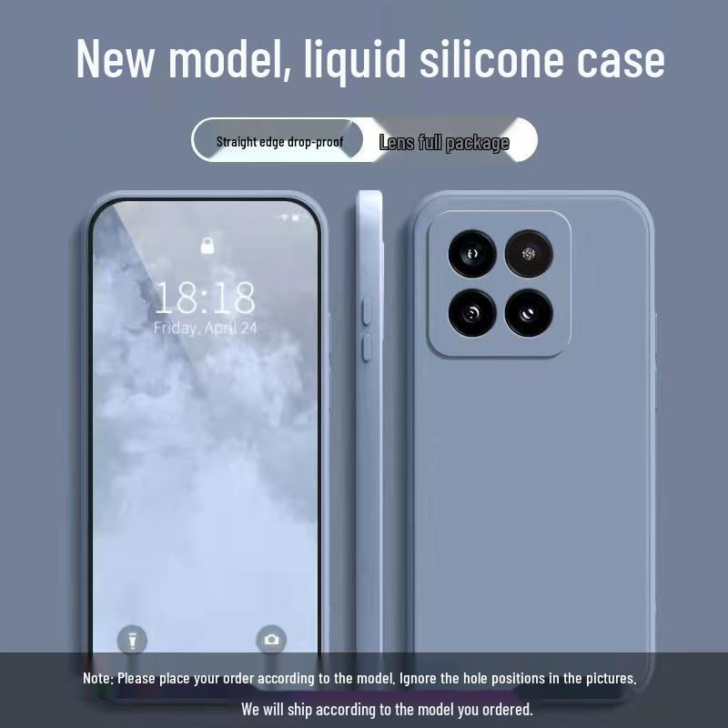 Xiaomi 14 Pro Solid Color Liquid Silicone Full Coverage Drop Protection Case