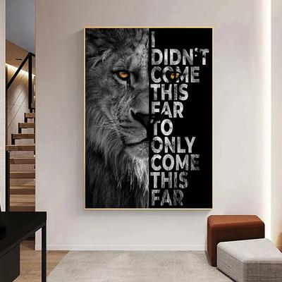 Golden Eyes Lion Photo Print Modern Wall Art Canvas Poster Motivational Phrase Animal Picture for Living Room Home Decor Cuadros