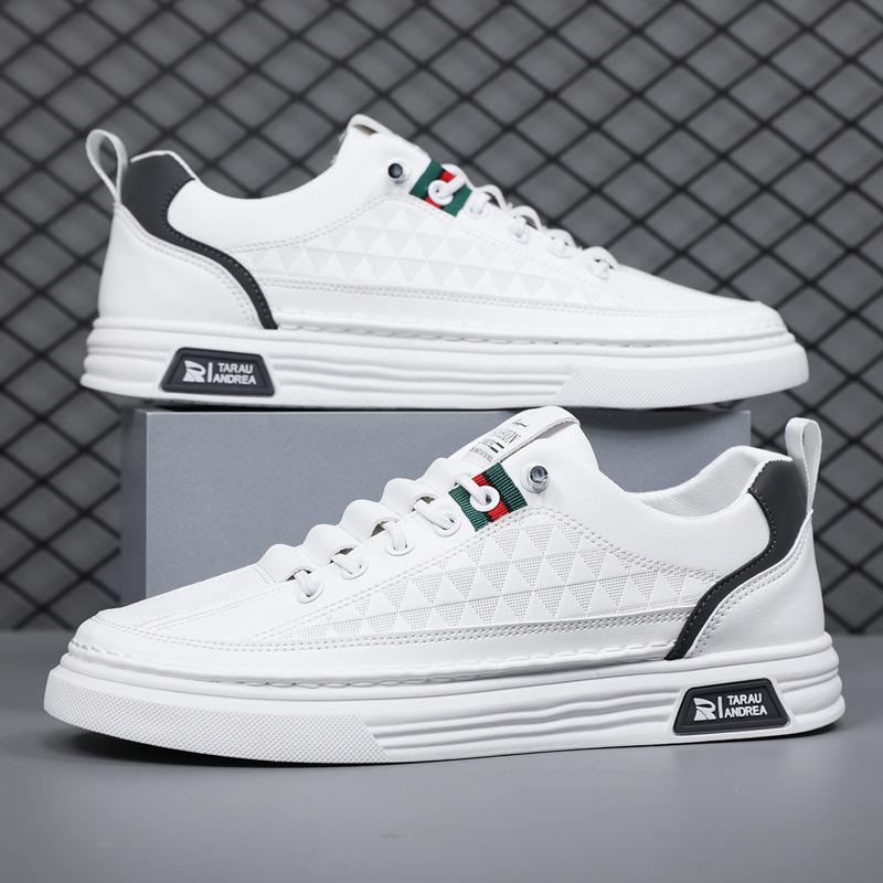 Men's shoes, 2025 summer new white shoes, casual shoes, trends, versatile sneakers, breathable soft leather shoes, men