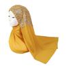 Long Islamic Turban Silk Women Headscarf Fashion Sequin Wraps Shawl  Female