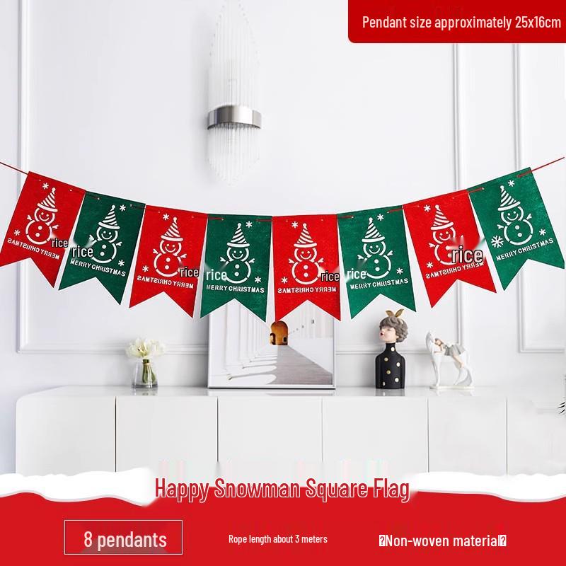 Santa Claus Christmas Bunting: Hanging Ornaments for Shop Window and Scene Decoration