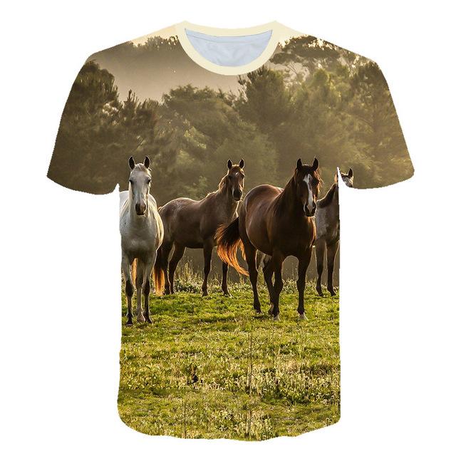 Men Fashion Short Sleeve 3d Print T Shirt Round Neck Summer Plus Size Tees