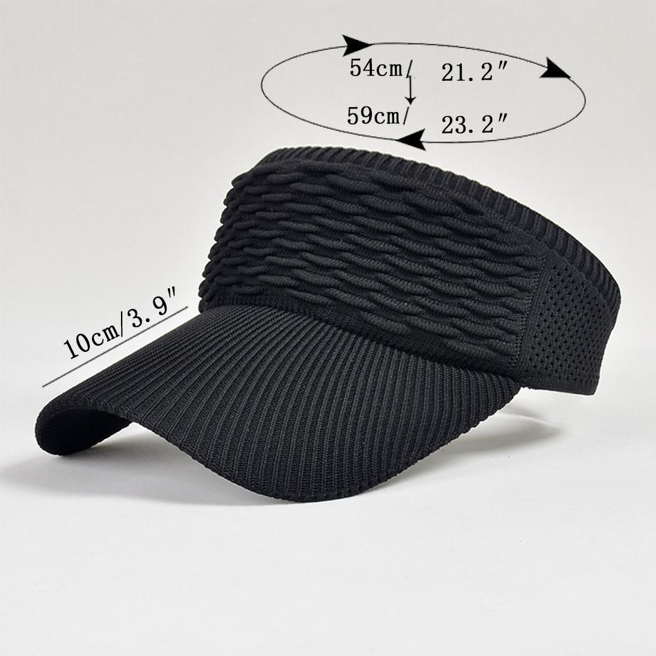Visor Plus Long 10CM Brim Ponytail Baseball Cap Women Summer Knitted Breathable Golf Beach Hat For Outdoor Sports Empty Top Hat
