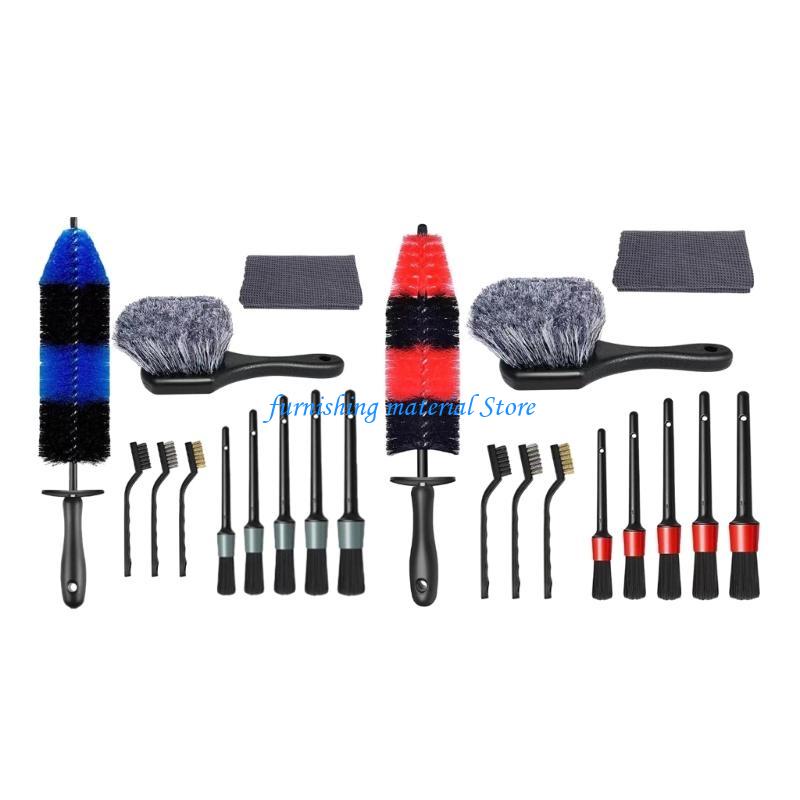 Y5GD 11Pcs Car Detailing Brushes Set for Wheel Cleaning Wheel Brush Car Cleaner Cleaning Tool for Dust Removers Dirty Tyre
