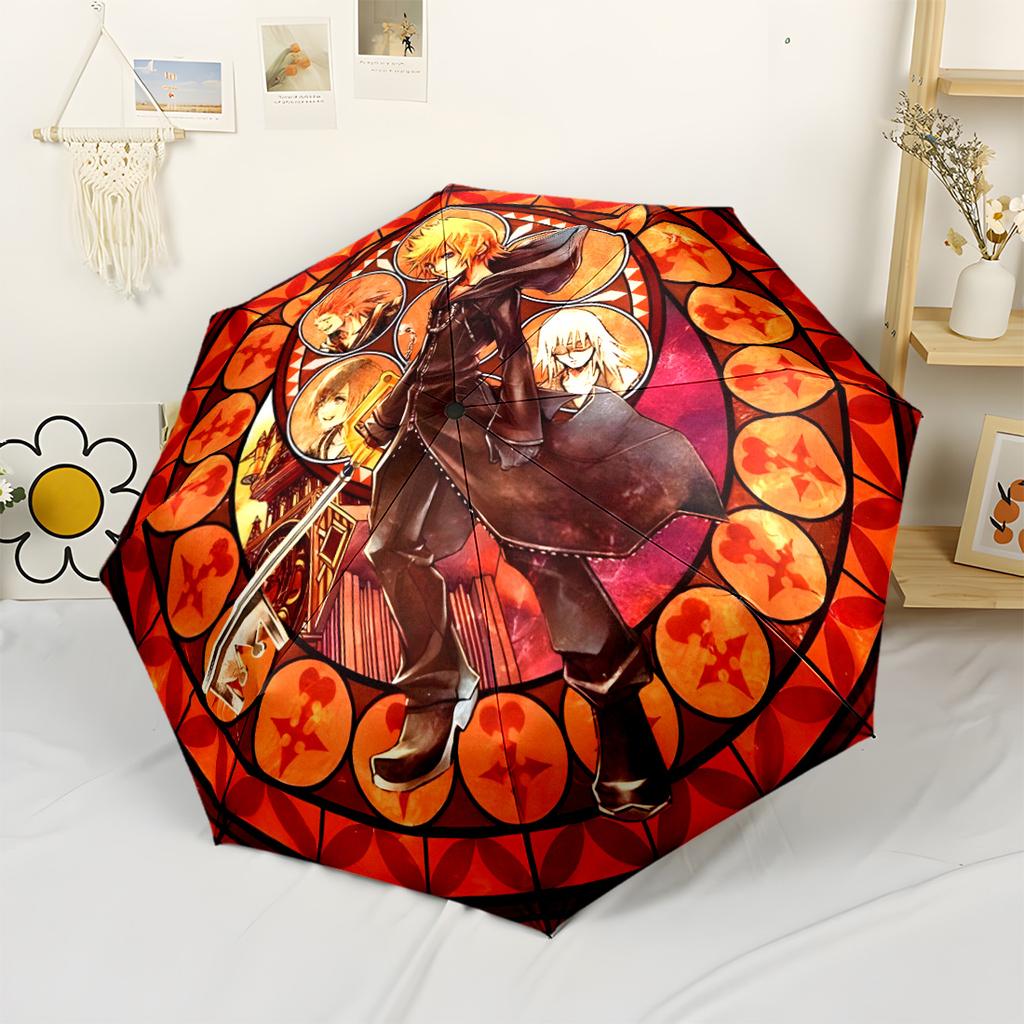 Stained Glass Fantasy Automatic Umbrella Compact & Durable 8-Rib Design Foldable Design for Women/Men Fashionable Accessory Best for Christmas