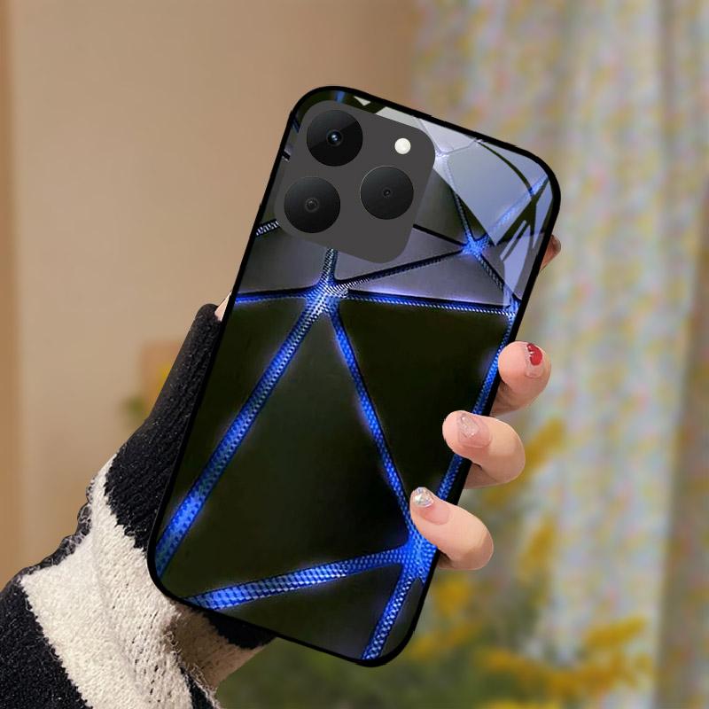 Für Realme 15T 15 T 5G Hülle Luxus Mode Gehärtetes Glas Rückseite Für Realme15T Stoßfester Bumper Funda RMX5111 RMX5112 Etui